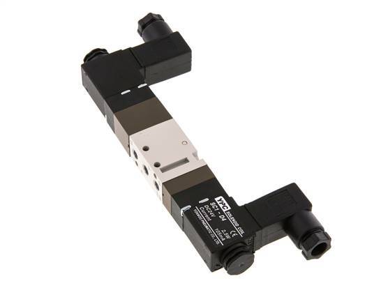 5/3 M5 Válvula solenoide de centro cerrado 12V DC 2-10bar/28-140psi YPC