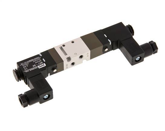 5/3 M5 Válvula solenoide de centro cerrado 12V DC 2-10bar/28-140psi YPC