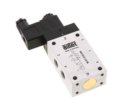válvula solenoide 5/2 G1/4'' 24V DC 1.5-10bar/21.0-140psi Airtec