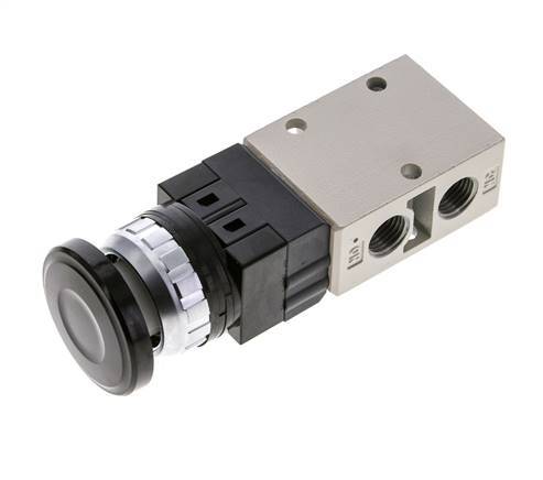 válvula de botón de palma 3/2 G1/4'' Negro 0-8bar/0-112psi YPC