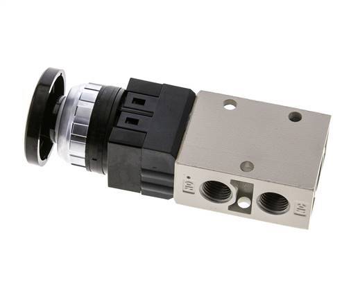 válvula de botón de palma 3/2 G1/4'' Negro 0-8bar/0-112psi YPC
