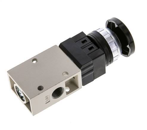 válvula de botón de palma 3/2 G1/4'' Negro 0-8bar/0-112psi YPC