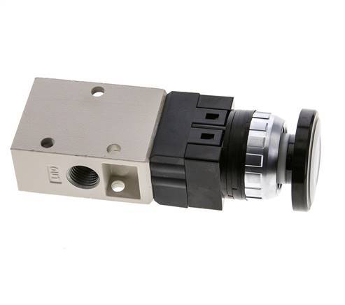 válvula de botón de palma 3/2 G1/4'' Negro 0-8bar/0-112psi YPC