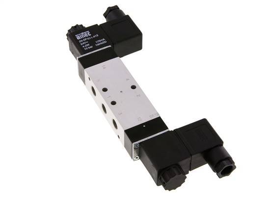 5/3 G1/8'' Válvula solenoide de centro cerrado 24V DC 3-10bar/42-140psi Airtec