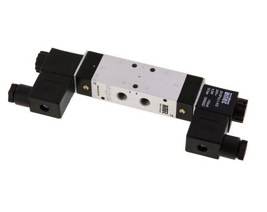 5/3 G1/8'' Válvula solenoide de centro cerrado 24V DC 3-10bar/42-140psi Airtec