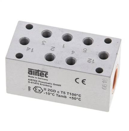 5/2 M5 Válvula piloto de aire biestable ATEX 0-10bar/0-140psi Airtec