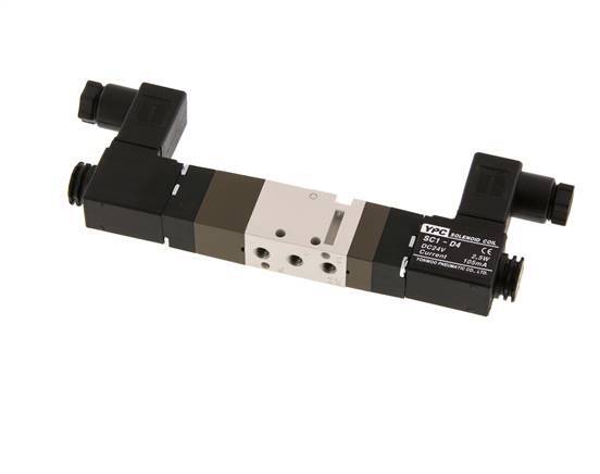 5/3 M5 Válvula solenoide central de escape 24V DC 2-10bar/28-140psi YPC