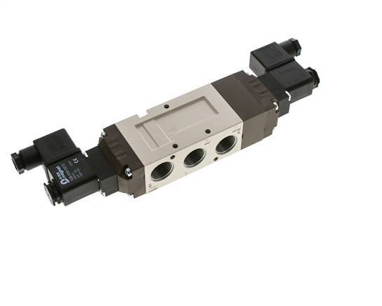 5/3 G1/2'' Válvula de solenoide de centro cerrado 115V AC 2-10bar/28-140psi YPC