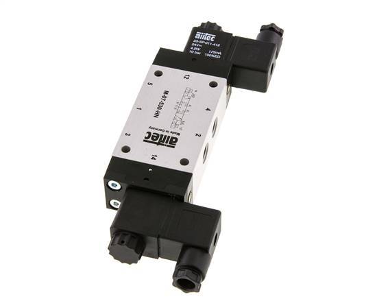 5/3 G1/4'' Válvula de solenoide de centro cerrado 115V AC 3-8bar/42-112psi Airtec