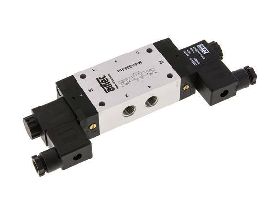 5/3 G1/4'' Válvula de solenoide de centro cerrado 115V AC 3-8bar/42-112psi Airtec