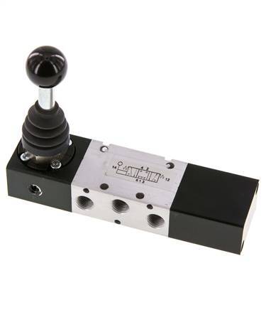 válvula de palanca manual cerrada de 5/3 G1/8'' -0,95-10bar/-13,2-140psi