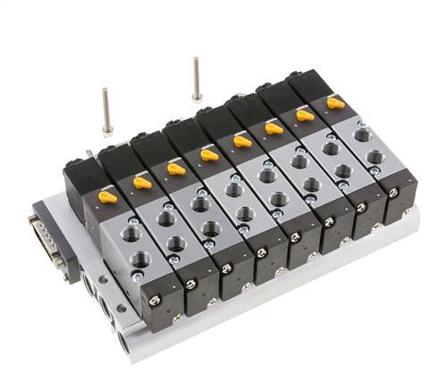 G1/8'' 8x Terminal de válvulas neumáticas 24V DC 1.5-8bar/21.0-112psi Multipolar E.MC