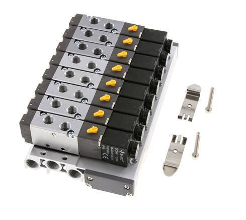 G1/8'' 8x Terminal de válvulas neumáticas 24V DC 1.5-8bar/21.0-112psi Multipolar E.MC