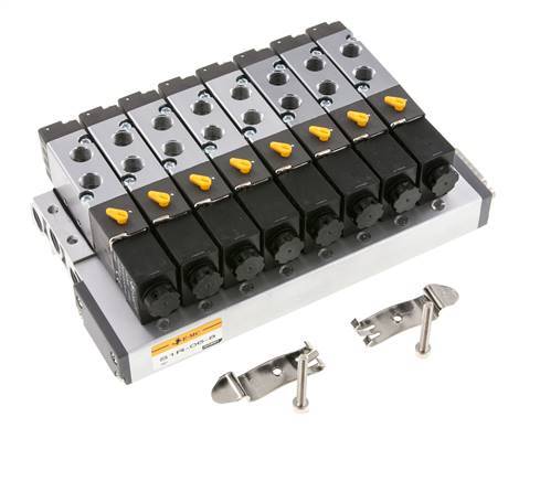G1/8'' 8x Terminal de válvulas neumáticas 24V DC 1.5-8bar/21.0-112psi Multipolar E.MC