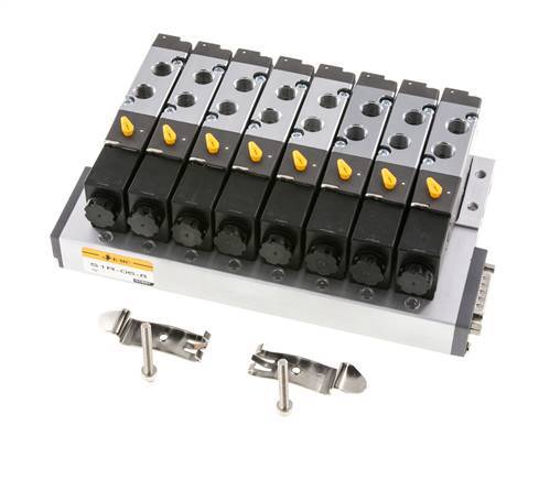G1/8'' 8x Terminal de válvulas neumáticas 24V DC 1.5-8bar/21.0-112psi Multipolar E.MC