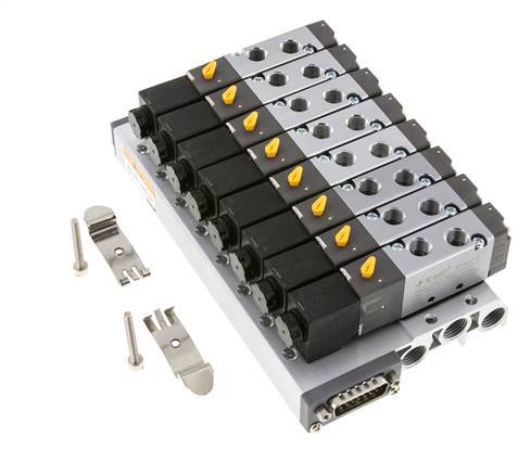 G1/8'' 8x Terminal de válvulas neumáticas 24V DC 1.5-8bar/21.0-112psi Multipolar E.MC