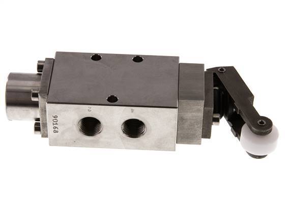 válvula de palanca de rodillo 5/2 G1/4'' Acero inoxidable -0,95-12bar/-13,2-168psi