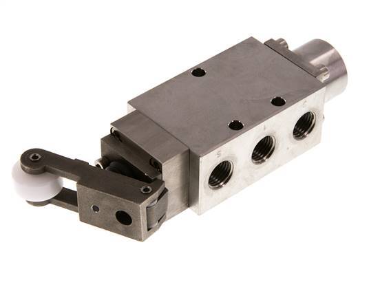 válvula de palanca de rodillo 5/2 G1/4'' Acero inoxidable -0,95-12bar/-13,2-168psi