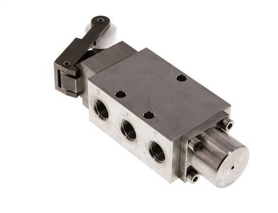 válvula de palanca de rodillo 5/2 G1/4'' Acero inoxidable -0,95-12bar/-13,2-168psi