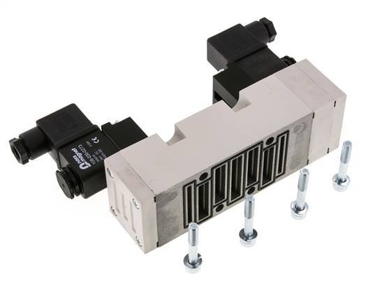 5/3 ISO 5599-2 Válvula solenoide central de escape 24V DC 2-10bar/28-140psi YPC