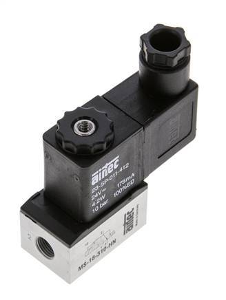 1x3/2 G1/8'' Válvula solenoide NC 24V DC -0.95-10bar/-13.2-140psi Airtec