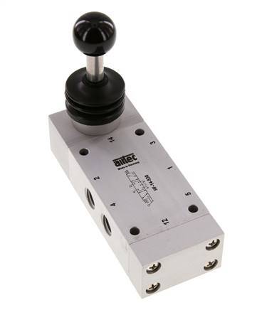 válvula de palanca manual de 5/3 G1/4'' con cierre central 0-12bar/0-168psi Airtec