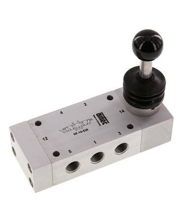 válvula de palanca manual de 5/3 G1/4'' con cierre central 0-12bar/0-168psi Airtec