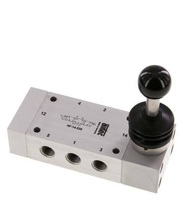 válvula de palanca manual de 5/3 G1/4'' con cierre central 0-12bar/0-168psi Airtec