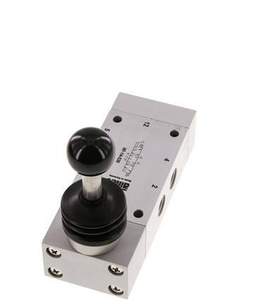 válvula de palanca manual de 5/3 G1/4'' con cierre central 0-12bar/0-168psi Airtec