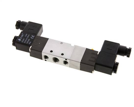5/3 G1/4'' (G1/8'') Válvula solenoide de centro de presión 24V AC 1.5-8bar/21.0-112psi E.MC