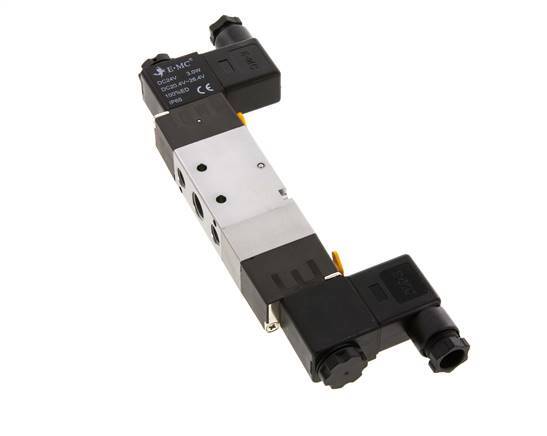 5/3 G1/4'' (G1/8'') Válvula solenoide de centro de presión 24V AC 1.5-8bar/21.0-112psi E.MC
