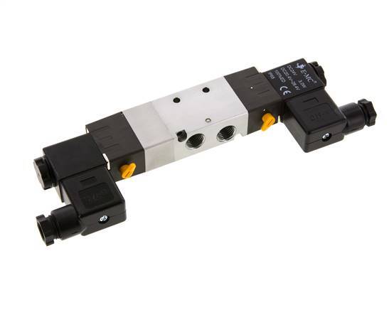 5/3 G1/4'' (G1/8'') Válvula solenoide de centro de presión 24V AC 1.5-8bar/21.0-112psi E.MC