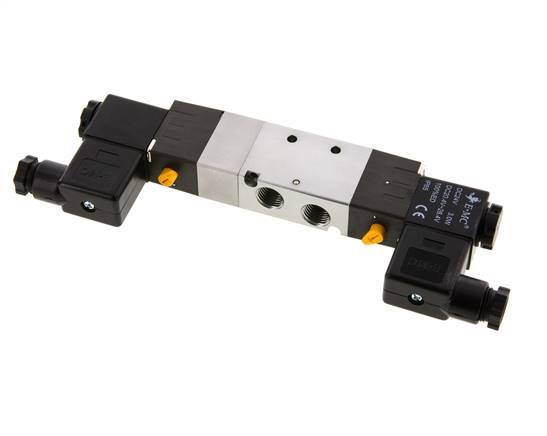 5/3 G1/4'' (G1/8'') Válvula solenoide de centro de presión 24V AC 1.5-8bar/21.0-112psi E.MC