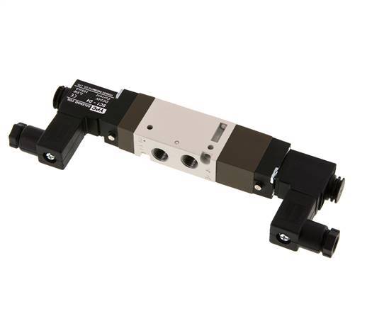 5/3 G1/8'' Válvula solenoide de centro cerrado 12V DC 2-10bar/28-140psi YPC