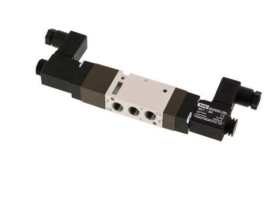 5/3 G1/8'' Válvula solenoide de centro cerrado 12V DC 2-10bar/28-140psi YPC