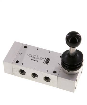 válvula de palanca manual de escape central 5/3 G1/4'' 0-12bar/0-168psi Airtec