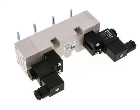 5/3 ISO 5599-2 Válvula solenoide de centro de presión 24V DC 2-10bar/28-140psi YPC