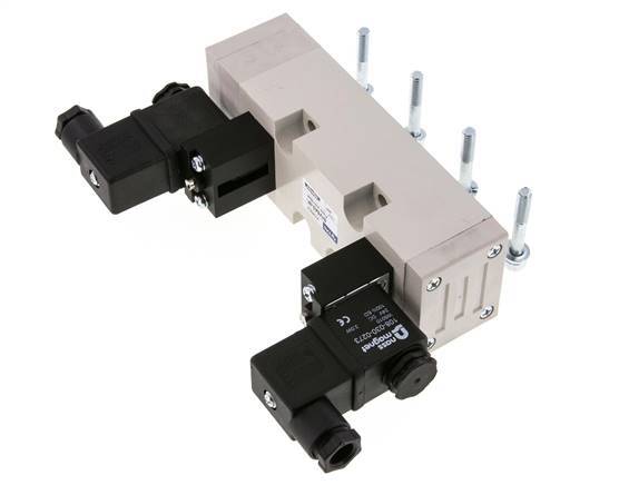 5/3 ISO 5599-2 Válvula solenoide de centro de presión 24V DC 2-10bar/28-140psi YPC