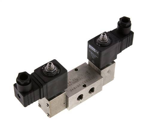 válvula solenoide biestable 5/2 G1/4'' Acero inoxidable 24V DC 2-12bar/28-168psi