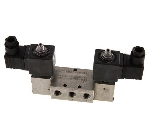 válvula solenoide biestable 5/2 G1/4'' Acero inoxidable 24V DC 2-12bar/28-168psi