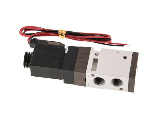3/2 G1/8'' NC Electroválvula 24V DC 1.5-10bar/21.0-140psi Conector de 2 pines YPC