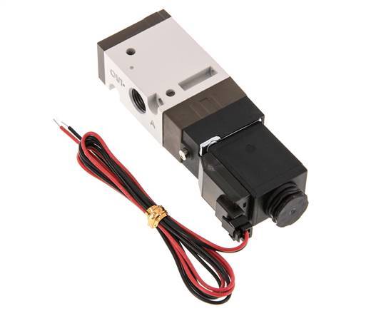 3/2 G1/8'' NC Electroválvula 24V DC 1.5-10bar/21.0-140psi Conector de 2 pines YPC