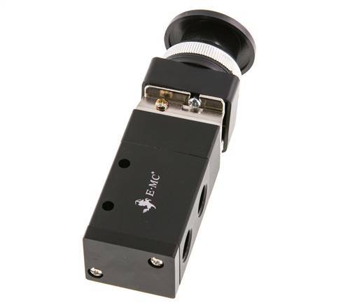 válvula universal de botón de palma 3/2 G1/4'' Negra 0-8bar/0-112psi E.MC
