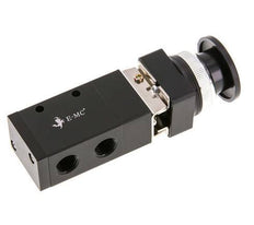 válvula universal de botón de palma 3/2 G1/4'' Negra 0-8bar/0-112psi E.MC