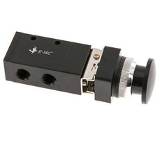 válvula universal de botón de palma 3/2 G1/4'' Negra 0-8bar/0-112psi E.MC