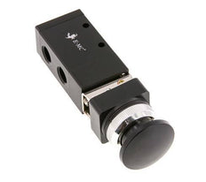 válvula universal de botón de palma 3/2 G1/4'' Negra 0-8bar/0-112psi E.MC