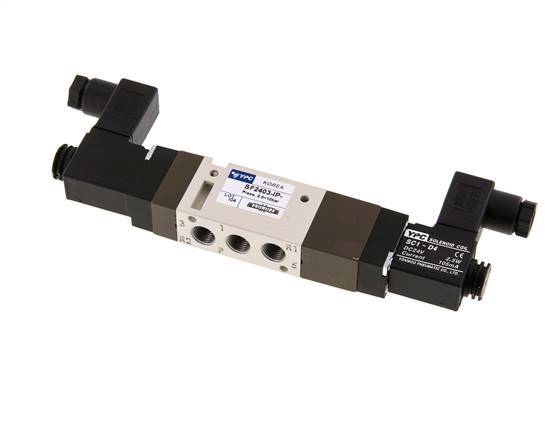 válvula solenoide central de escape 5/3 G1/8'' 24V DC 2-10bar/28-140psi YPC
