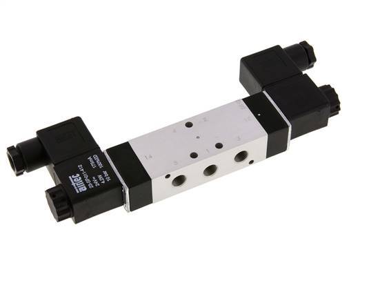 5/3 G1/8'' Válvula solenoide de centro cerrado 12V DC 3-10bar/42-140psi Airtec
