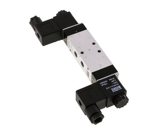 5/3 G1/8'' Válvula solenoide de centro cerrado 12V DC 3-10bar/42-140psi Airtec