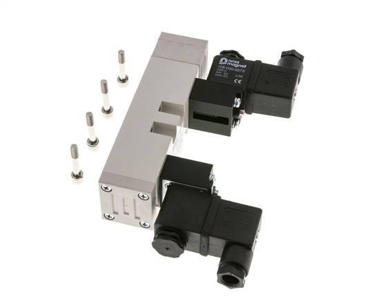 5/3 ISO 5599-1 Válvula solenoide de centro de presión 24V DC 2-10bar/28-140psi YPC